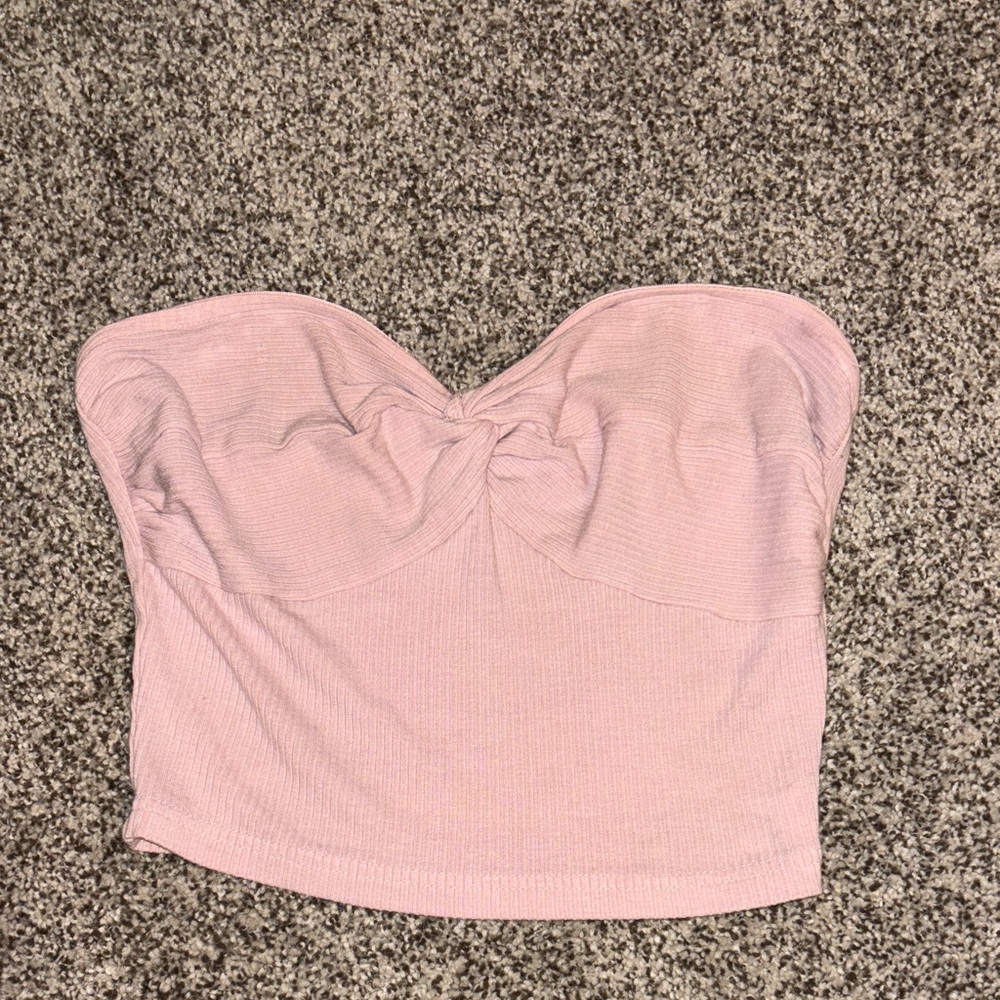 SHEIN Light Pink Strapless Crop Top
